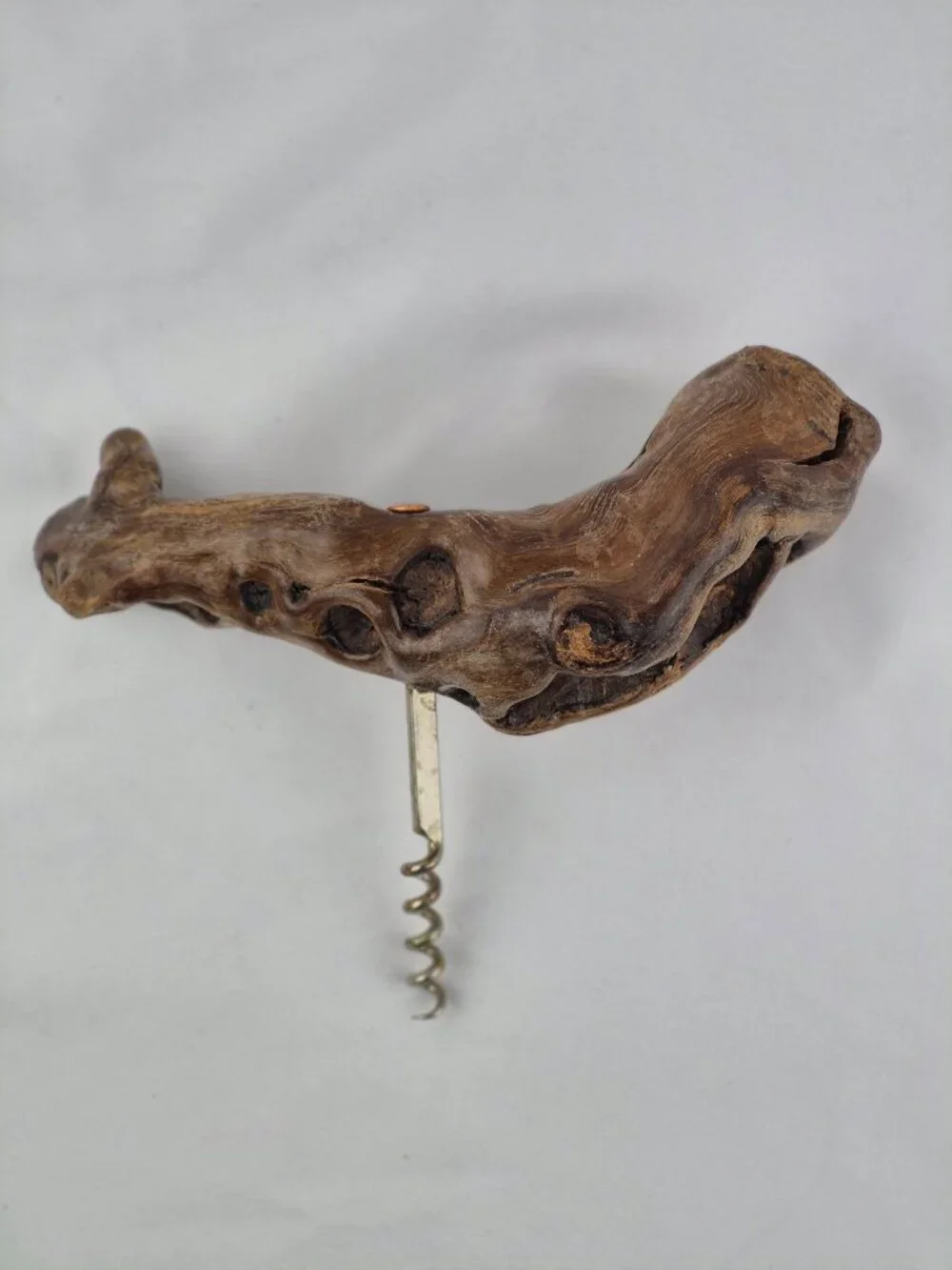 Vintage Grape Vine Burlwood Corkscrew Bottle Opener